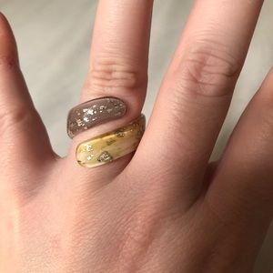 Murano Glass Ring with Silver Specks